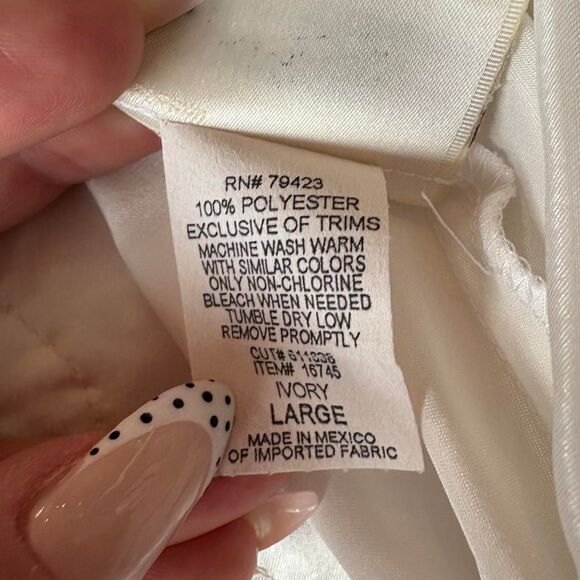 Intimo Amore Matching White Satin Set Robe Nightgown Slip Dress Vintage - Picture 7 of 8